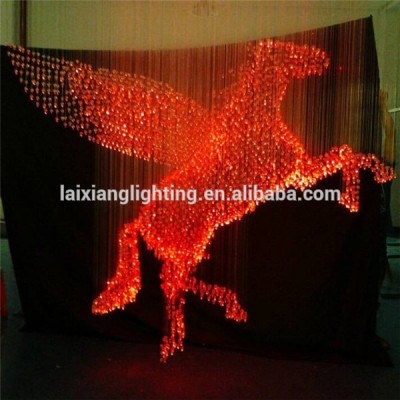 Vivid new running horse 3D fiber optic chandelier light in 2018 mascot led crystal chandelier